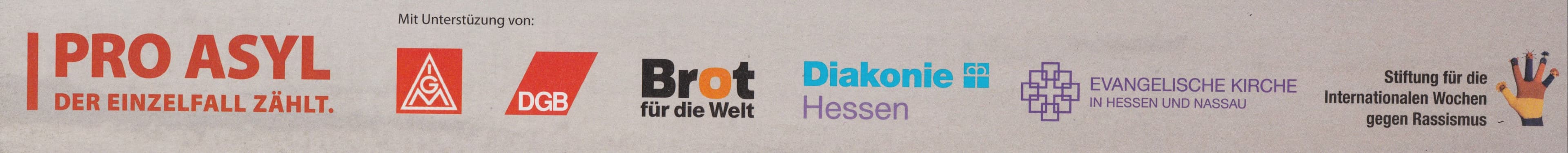 Informationsausstellung „Asyl ist Menschenrecht“ im Foyer der KKG