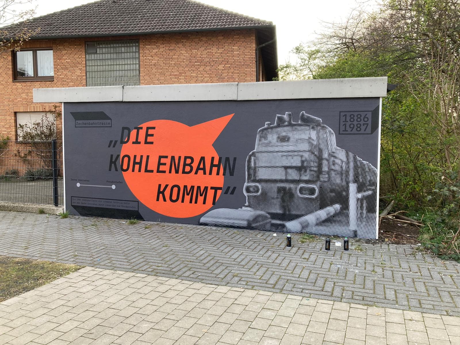 Erstes Ergebnis des Kunstprojektes "Urban Art in Lünen-Süd" am Bürgerplatz sichtbar